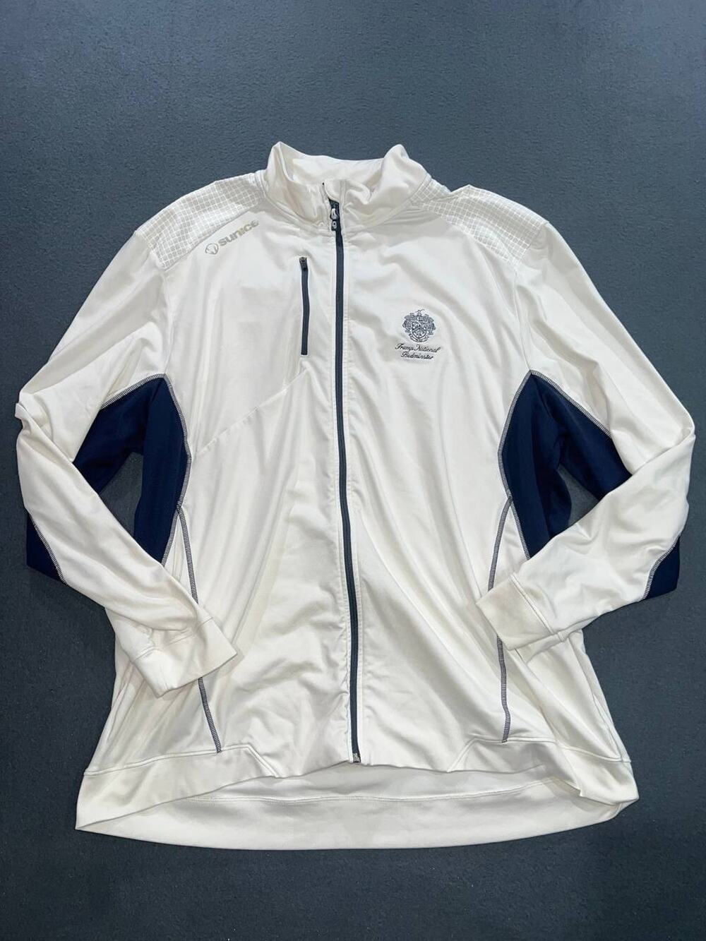 Sunice men Trump Bedminster logo XXL White Full Zip Golf Jacket A009177